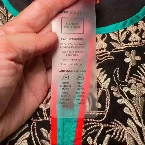 New With Tags Pakistani Women Khaadi Pret Tunic Dress Black Size 12 Embroidered - Picture 4 of 8